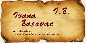 Ivana Batovac vizit kartica